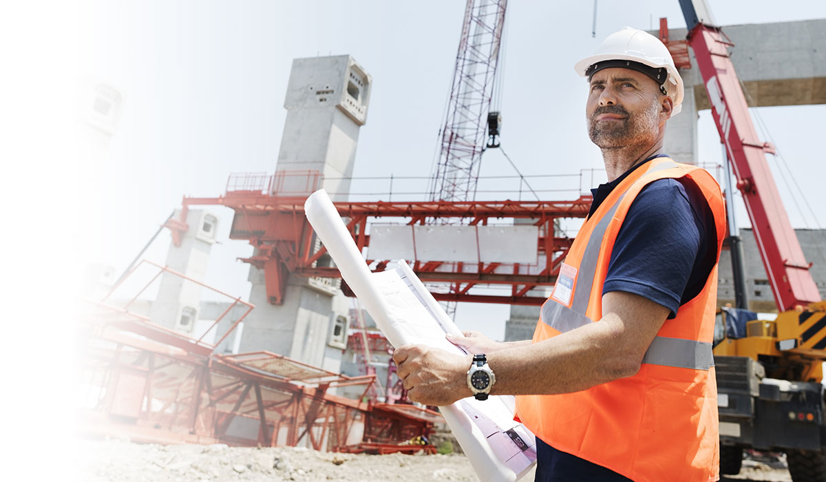 Architect holding plans